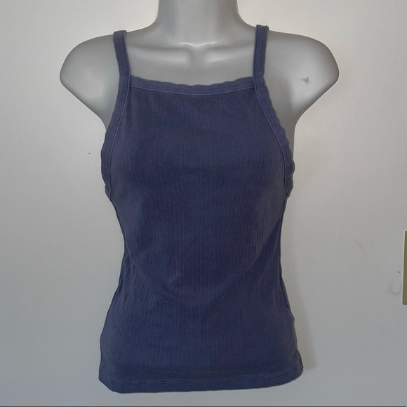 Free People Blue Ribbed Tank Top - Picture 2 of 5